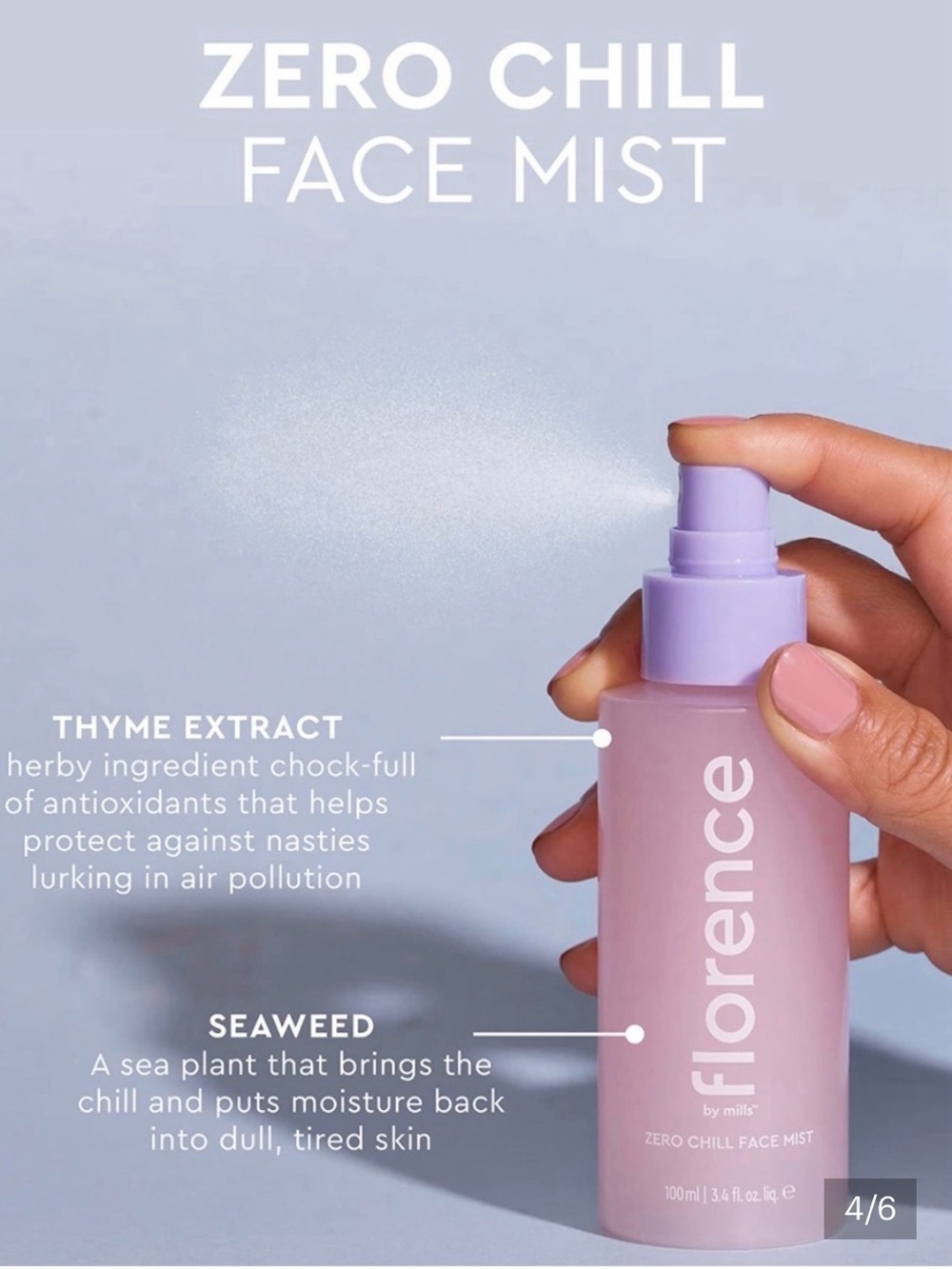florence by mills Zero Chill Face Mist — Lavender Pink Hydrating Mist BRAND NEW